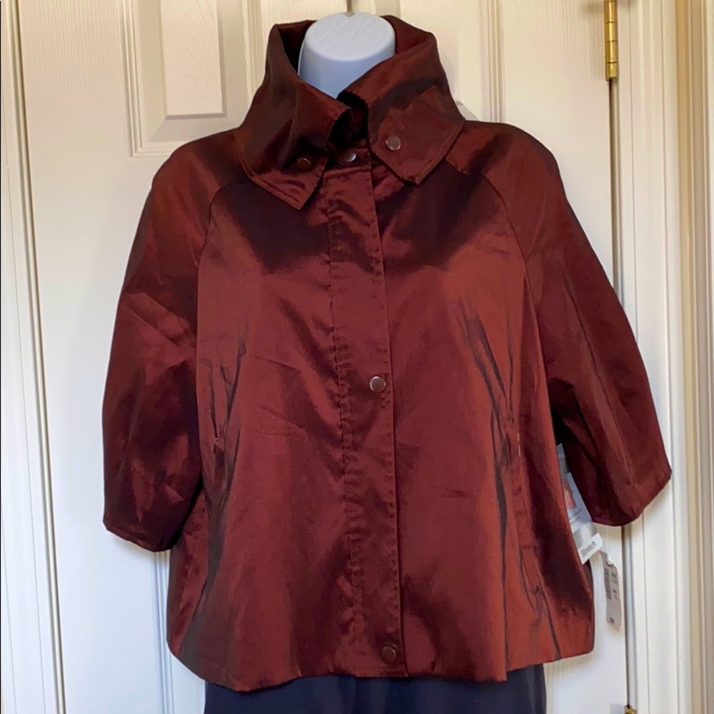 Samuel Dong topper. Color is sangria.